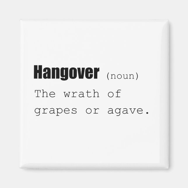 Hangover Definition Funny Magnet (Vorne)