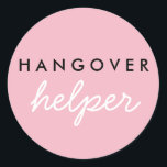 Hangover Helper Gastgeschenk Hochzeit Sticker<br><div class="desc">Halten Sie diesen Aufkleber an Ihre Lieblings-Kater-Heilung und stecken Sie in Ihre Begrüßungstasche oder als Gefallen an einem Junggeselinnen-Abschied verwenden</div>