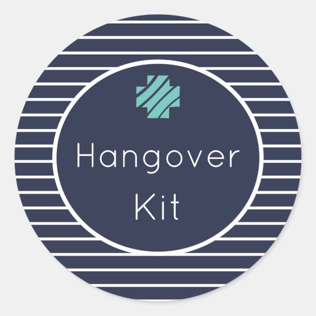 Hangover Kit Aufkleber für Navy und White Stripes (Vorderseite)