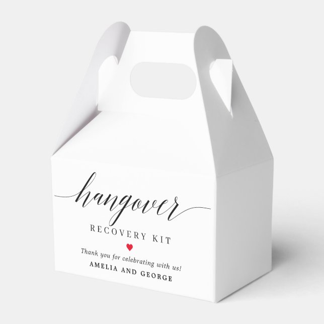 Hangover Kit Editable Color Modern Script Geschenkschachtel (Vorderseite)