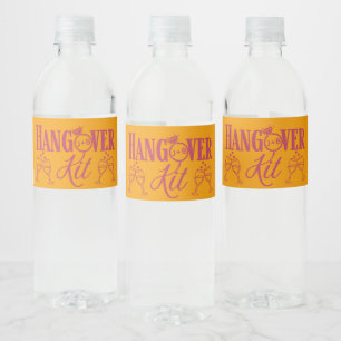 Hangover Kit-Magenta und Orange Tropical Wedding Wasserflaschenetikett