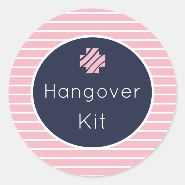 Hangover Kit Rosa und Navy Striping Sticker (Vorderseite)