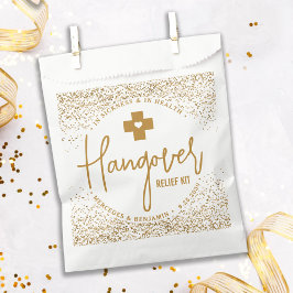 Hangover Relief Kit Moderne Gold Glitzer Hochzeit Geschenktütchen