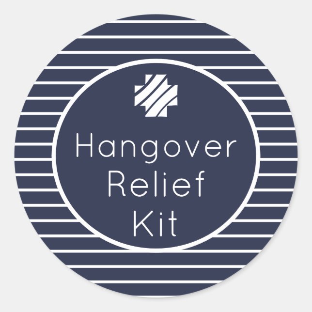 Hangover Relief Kit Navy und White Stickers (Vorderseite)