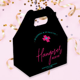 Hangover Relief Kit Neon Hot Pink Aquamarine Hochz Geschenkschachtel