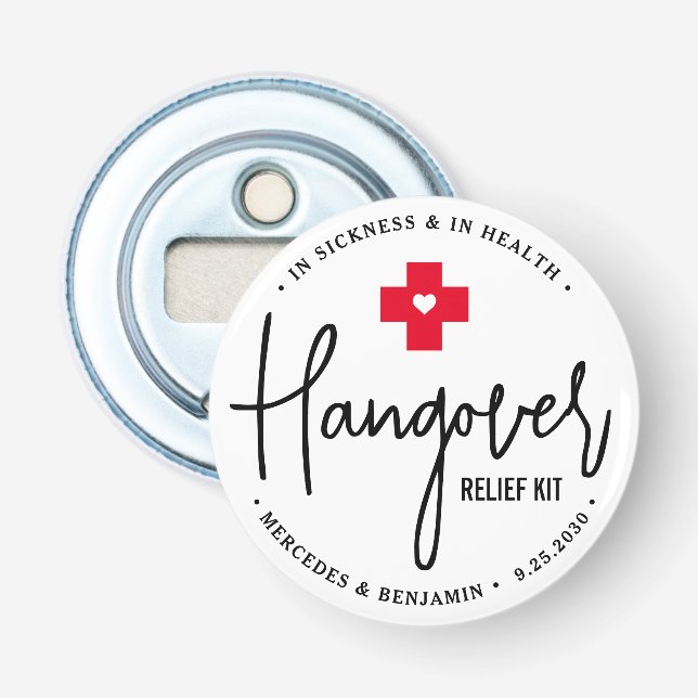 Hangover Relief Kit Personalisierte Gastgeschenk H Flaschenöffner (Vorderseite)