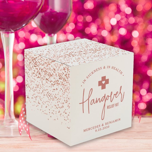 Hangover Relief Kit Rose Gold Glitzer Hochzeit Geschenkschachtel (Von Creator hochgeladen)