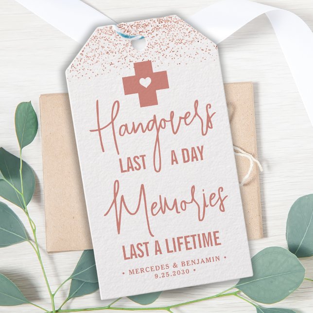 Hangover Relief Kit Rose Gold Moderne Gastgeschenk Geschenkanhänger (Von Creator hochgeladen)