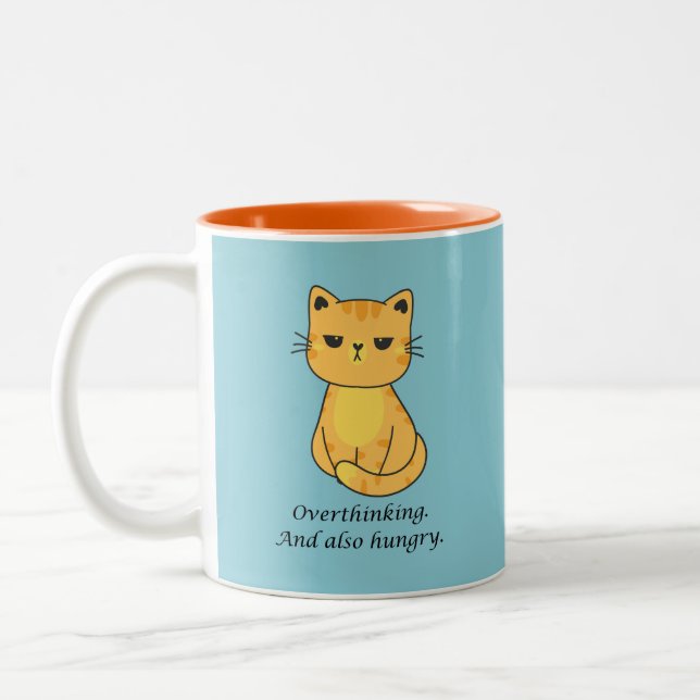 Hangry Cat Zweifarbige Tasse (Links)