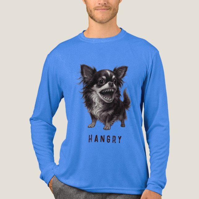 Hangry Chihuahua - Funny Aggressive Wut Beängstige Tri-Blend Shirt (Vorderseite)