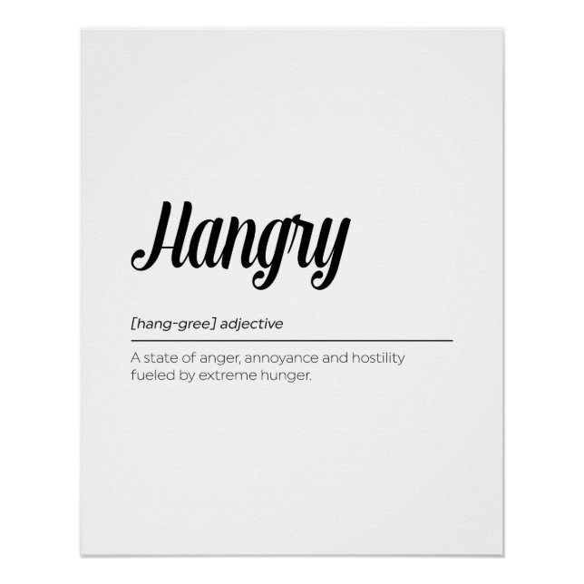 Hangry Definition Poster (Vorderseite)