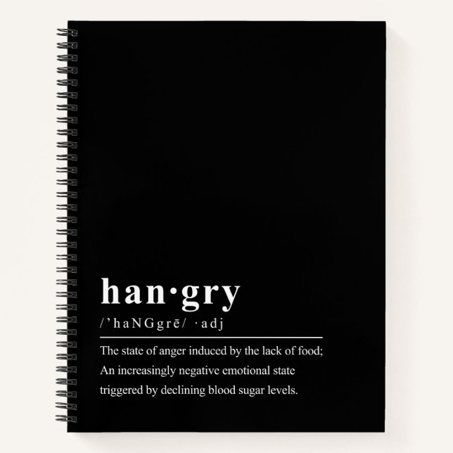 Hangry Dictionary Definition DIO Kochbuch Notizbuch (Vorderseite)