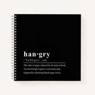 Hangry Dictionary Definition DIY Kochbuch-Notebook Notizbuch