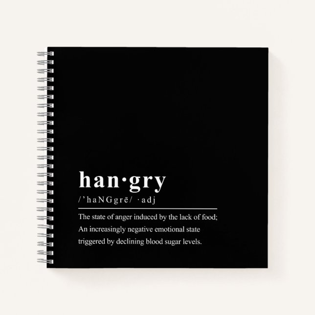 Hangry Dictionary Definition DIY Kochbuch-Notebook Notizbuch (Vorderseite)