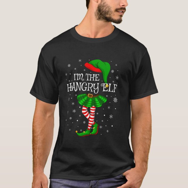 Hangry Elf Christmas Matching Family Girls E T-Shirt (Vorderseite)