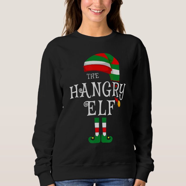 Hangry Elf Familie Weihnachten Matching Pajamas Gr Sweatshirt (Vorderseite)