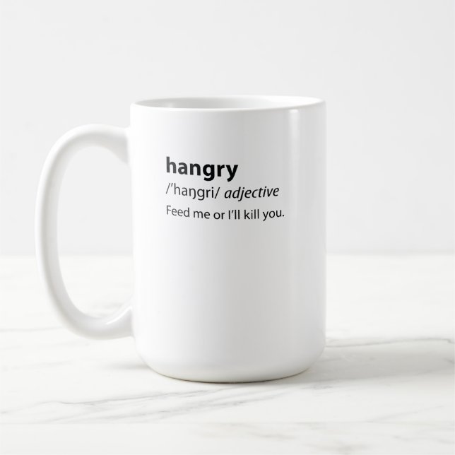 Hangry Funny Dictionary Definition Kaffeetasse (Links)