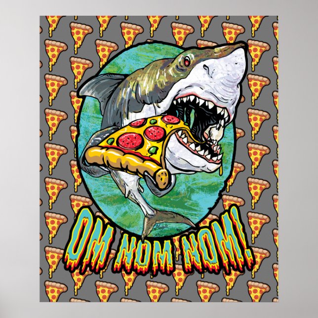 Hangry Pizza Shark Poster (Vorne)