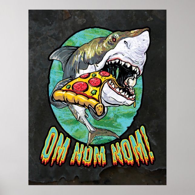 Hangry Pizza Shark Poster (Vorne)