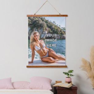 HÄNGT! 🖼️ Benutzerdefinierter Teppich mit Holz-Ob Wandteppich Mit Holzrahmen
