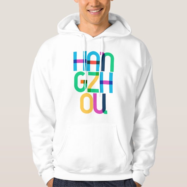 Hangzhou China Pop Art Letters Hoodie (Vorderseite)