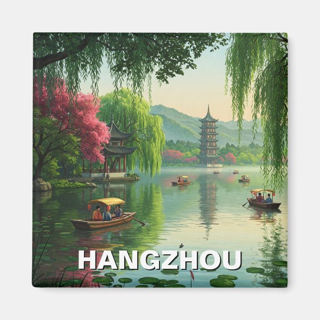 Hangzhou West Lake China Travel Magnet (Vorne)