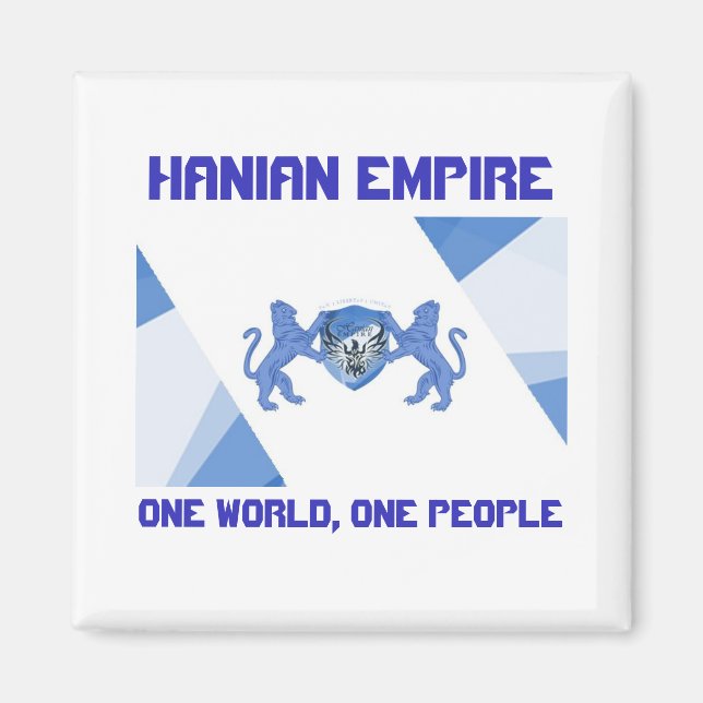 Hanian Empire Flag One World One People Magnet (Vorne)