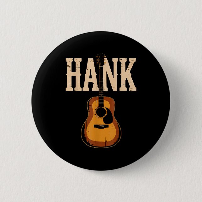 Hank Folk Style Line Dancing Western Country Music Button (Vorderseite)