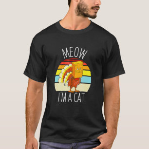 Hanksgiving Frauen Männer Kind Familie Urkey Meow  T-Shirt