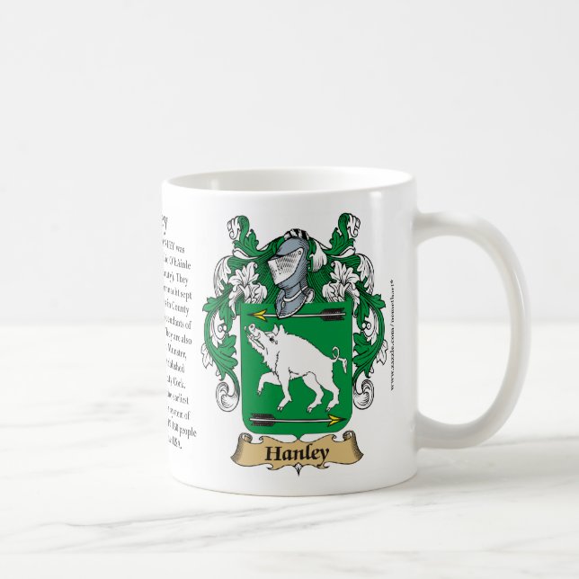 Hanley, der Ursprung, die Bedeutung und das Wappen Kaffeetasse (Rechts)