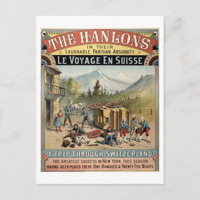 Hanlons Vintag Theater Werbung Postkarte (Vorderseite)