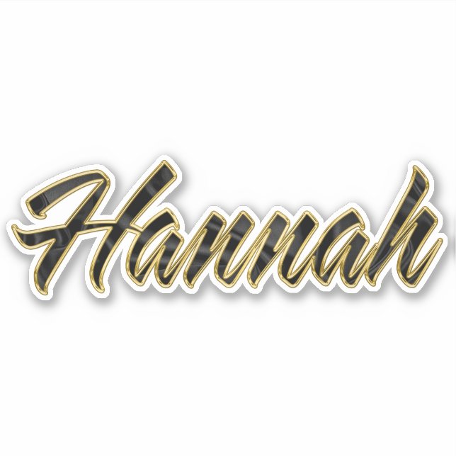 Hannah black gold Lettering Aufkleber Sticker (Vorderseite)