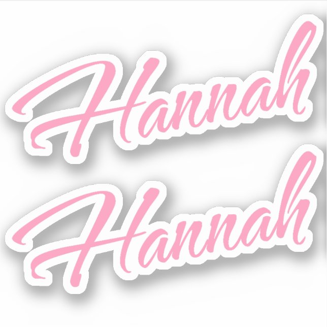 Hannah Decorative Name in Pink x2 Aufkleber (Vorderseite)