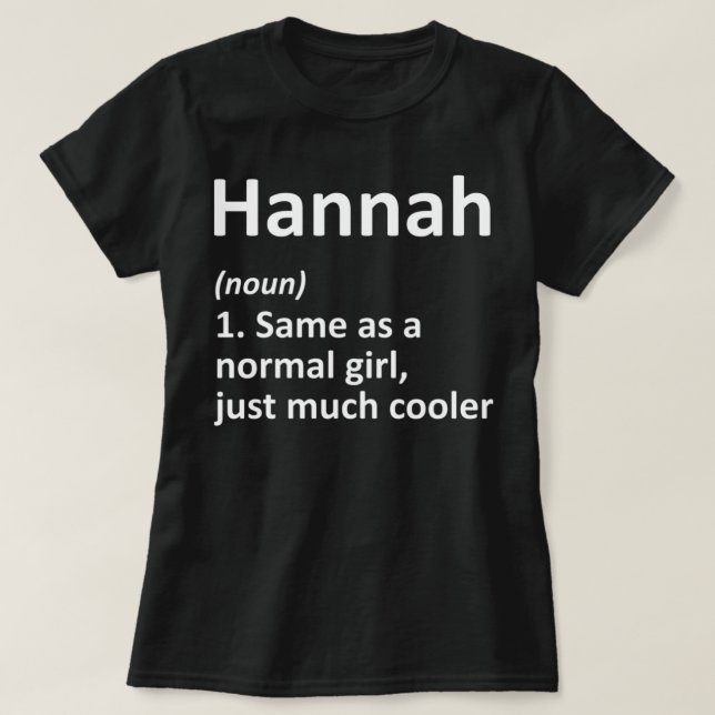 HANNAH Definition Personalisiert Name Funny Birthd T-Shirt (Design vorne)