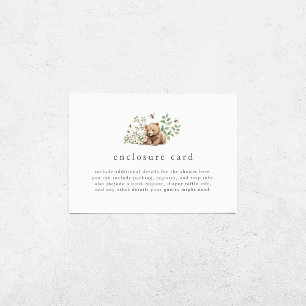 HANNAH Gender Neutral Bear Woodland Baby Dusche Begleitkarte