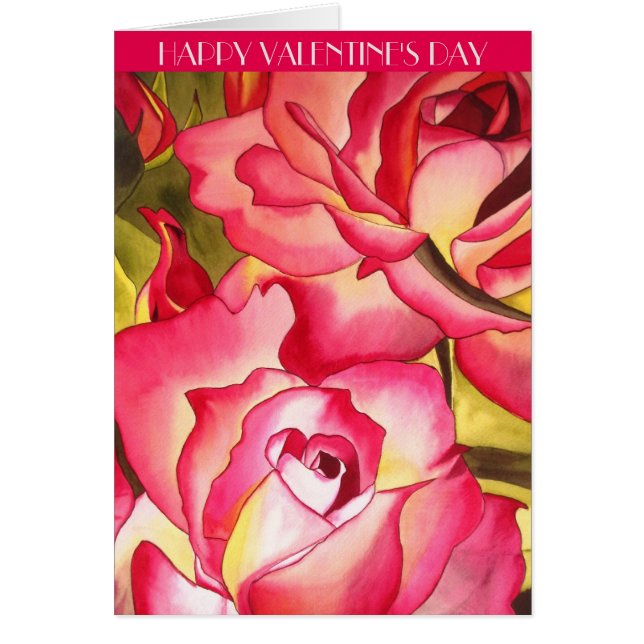 Hannah Gordon Pink Rose Valentine Day Card (Vorne)