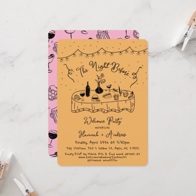 Hannah ist die Nacht vor der Begrüßungsnacht Einladung (Vorderseite/Rückseite Beispiel)