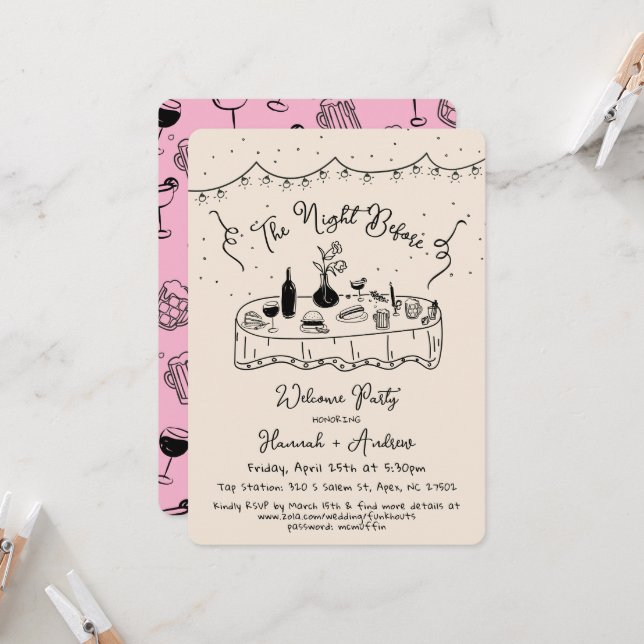 Hannah ist die Nacht vor der Begrüßungsnacht Einladung (Vorderseite/Rückseite Beispiel)