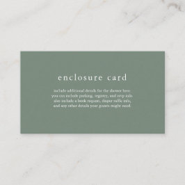HANNAH Sage Green Boho Babyduschkarte Begleitkarte