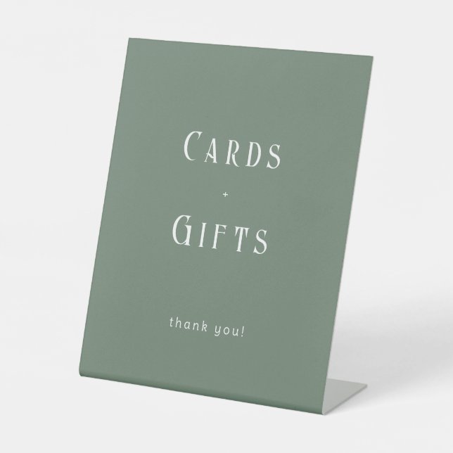 HANNAH Sage Green Cards & Gifts Pedestzeichen Sockelschild (Vorderseite)