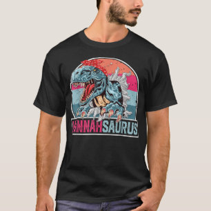 Hannah Saurus Funny Personalisiert Dinosaur T Rex  T-Shirt