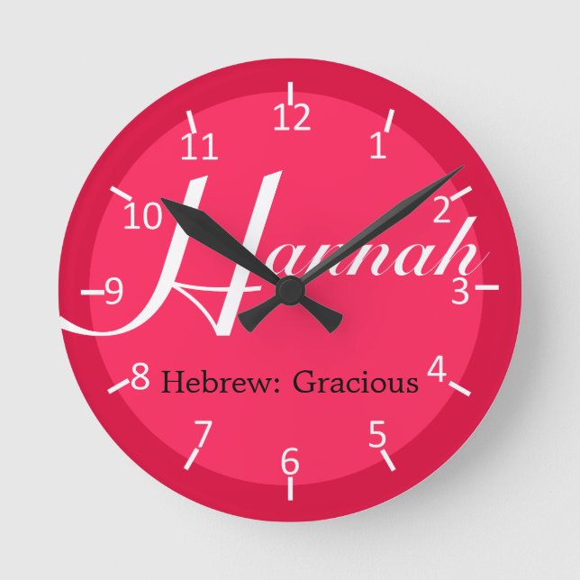 Hannah Strawberry Two-Toned Runde Wanduhr (Vorderseite)