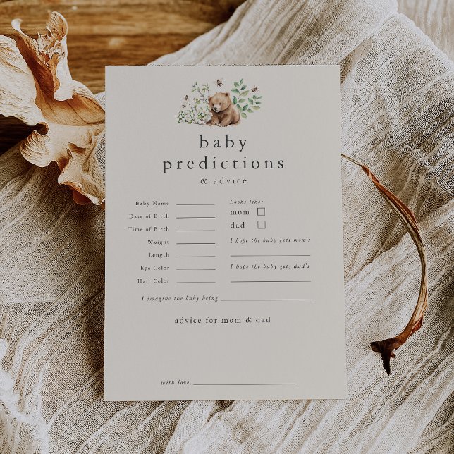 HANNAH Vintag Baby Predictions Baby Shower Game Einladung (HANNAH Vintage Baby Predictions Baby Shower Game Invitation)