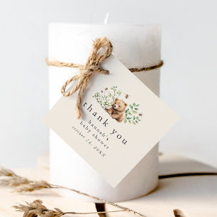 HANNAH Vintag Bear Woodland Babydusche Vielen Dank Geschenkanhänger
