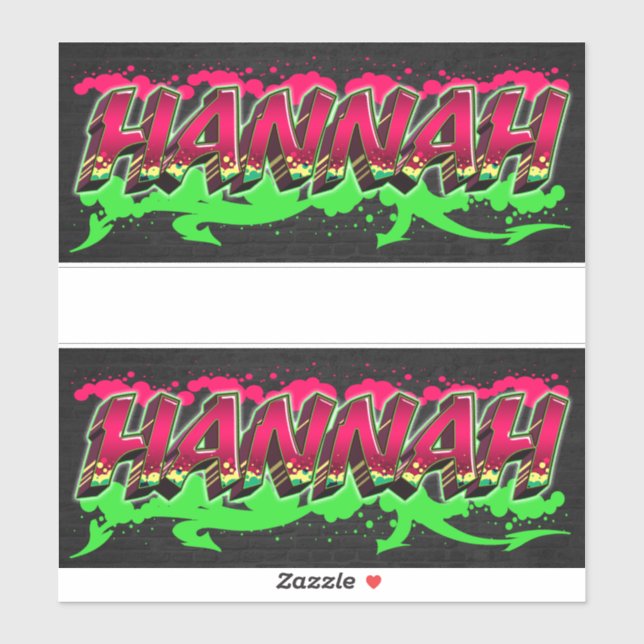 Hannah Vorname Name Graffiti Aufkleber Sticker (Blatt)