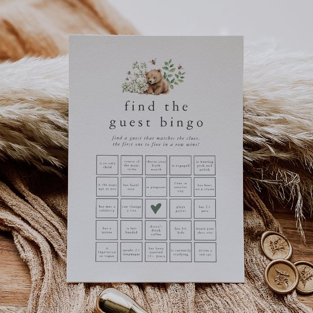 HANNAH Woodland Finden Sie die Bingo Game Card Einladung (HANNAH Woodland Find the Guest Bingo Game Card)