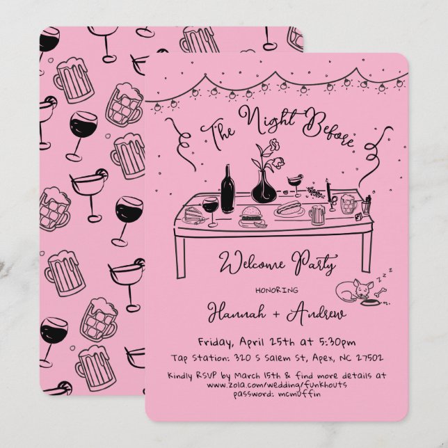 Hannahs Begrüßungsnacht vor Chihuahua Einladung (Vorne/Hinten)