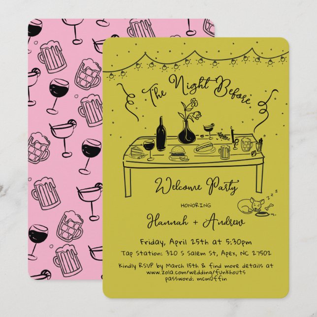 Hannahs Begrüßungsnacht vor Chihuahua Einladung (Vorne/Hinten)