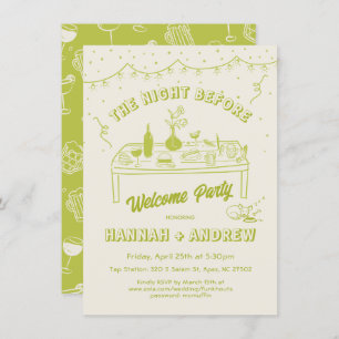 Hannahs Begrüßungsnacht vor Chihuahua Green Einladung