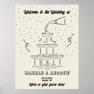 Hannahs Welcome Wedding Champange Turm Poster